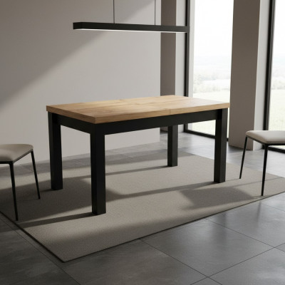 Moderne eettafel in bruin design, houten tafel, meubels voor de woonkamer, nieuw.