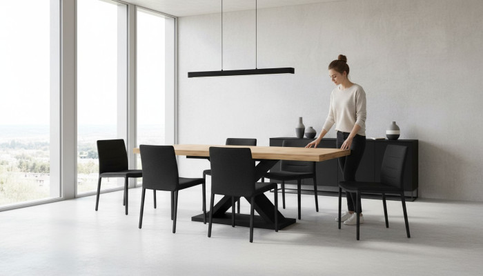 Eettafel Tafel Eetkamer Woonkamer Bruin Hout Ontwerp Luxe Modern