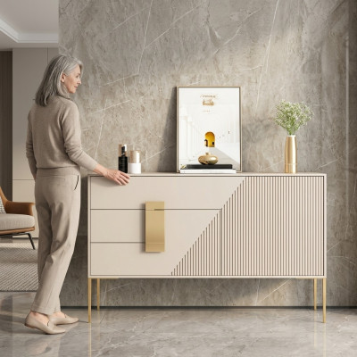 Kommode Sideboard Hout Grijs Eetkamer Design luxe Modern Meubels Nieuw