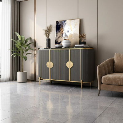 Luxe dressoir commode woonkamer ontwerper grijs meubel modern nieuw