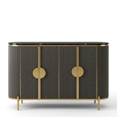 Luxe dressoir commode woonkamer ontwerper grijs meubel modern nieuw