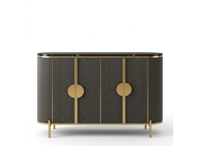 Luxe dressoir commode woonkamer ontwerper grijs meubel modern nieuw