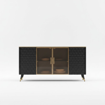 Zwart dressoir dressoir kast dressoirs kasten 160cm meubels