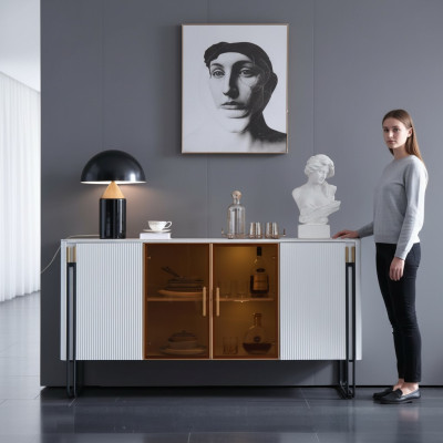 Sideboard Witte Houten Kast Moderne Stijl Woonkamer Commode Dressoir