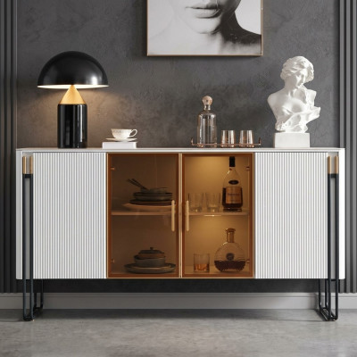Sideboard Witte Houten Kast Moderne Stijl Woonkamer Commode Dressoir