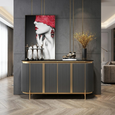 Dressoir Sideboard Luxe Designer Houten Regaal Kast Meubels Grijs Commode