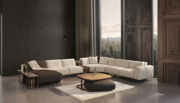 Luxe hoekbank U-vorm gestoffeerde bank bank woonkamer meubels textiel Nieuwe inrichting