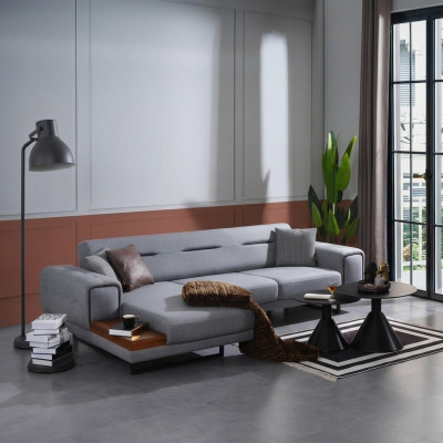 Modern Grijs Hoekbank L-vorm Woonkamer Bank Luxe Inrichting Nieuw Design