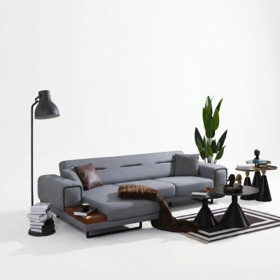 Modern Grijs Hoekbank L-vorm Woonkamer Bank Luxe Inrichting Nieuw Design