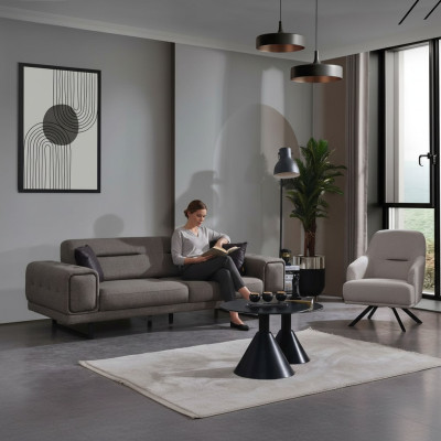 Luxe bankstel set 2-delig Fauteuil Luxe bankstel bankstel Driepersoons woonkamer inrichting.