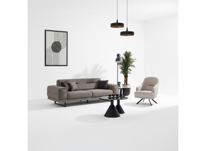 Luxe bankstel set 2-delig Fauteuil Luxe bankstel bankstel Driepersoons woonkamer inrichting.