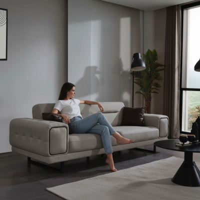Modern Dreisitzer Sofa Wohnzimmer Einrichtung Luxus Sofas Couch Design Neu