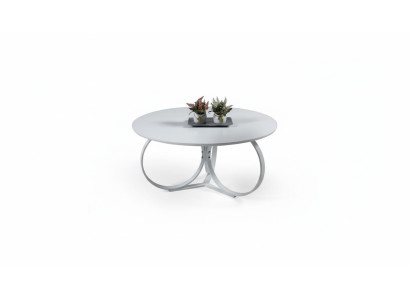 Witte salontafel, ronde woonkamertafel, designmeubilair, modern meubilair