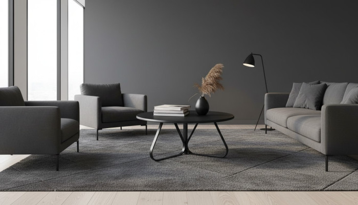 Woonkamer Zwarte salontafel Moderne Designer inrichting Luxe meubels