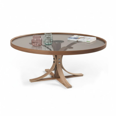 Salontafel Bruin Hout Designer Koffie Tafel Woonkamer Glazen Tafel Meubels.