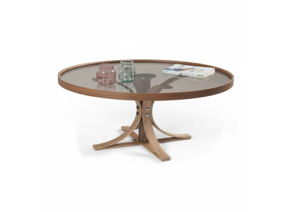 Salontafel Bruin Hout Designer Koffie Tafel Woonkamer Glazen Tafel Meubels.