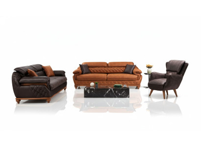 Woonkamer Compleet 3-delig Modern 2x Driepersoons Bank Luxe Fauteuil Nieuw