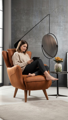 Fauteuil Ontwerp Bank Luxe Woonkamer Bekleding Zitter Modern Nieuw Meubelen