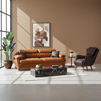 Modern woonkamer compleet set Driedelige bankstel bank fauteuil Luxe meubels