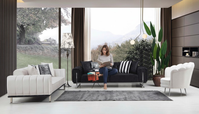 Woonkamerset 2x driezitsbank Chesterfield bank ontwerp fauteuil luxe meubels  Woonkamerset met 2 driezitsbanken, Chesterfield bank, ontwerp fauteuil en luxe meubels