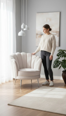 Luxe woonkamer meubel ontwerp fauteuil Moderne gestoffeerde fauteuil Nieuwe zitting