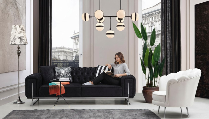 Moderne meubels woonkamer compleet bankstel driezitsbank gestoffeerde meubels fauteuil