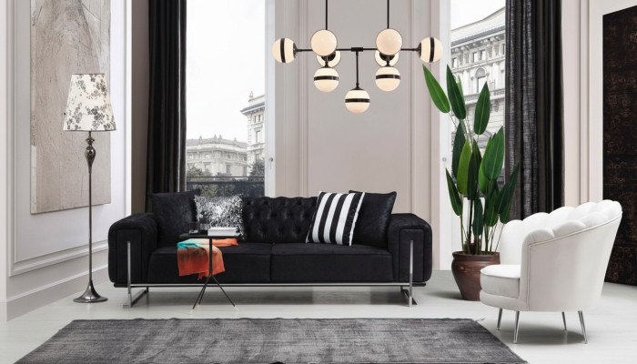 Moderne meubels woonkamer compleet bankstel driezitsbank gestoffeerde meubels fauteuil