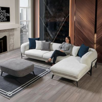Woonkamer hoekbank L-vorm gestoffeerde banken luxe modern meubilair bank bank