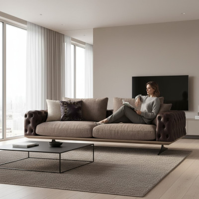 Luxe woonkamer bank driezitsbank Modern design Gestoffeerde bankstellen Nieuw