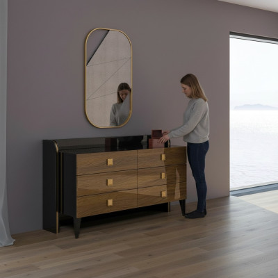 Moderne luxe slaapkamer commode met spiegeldesign kast meubels