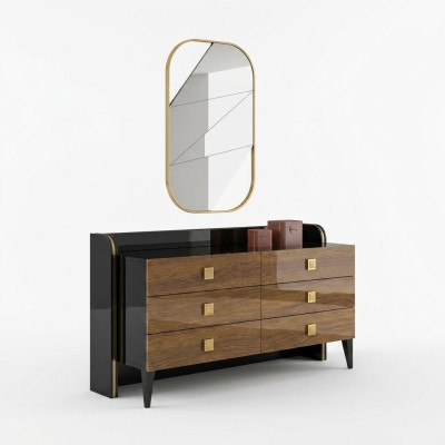 Moderne luxe slaapkamer commode met spiegeldesign kast meubels