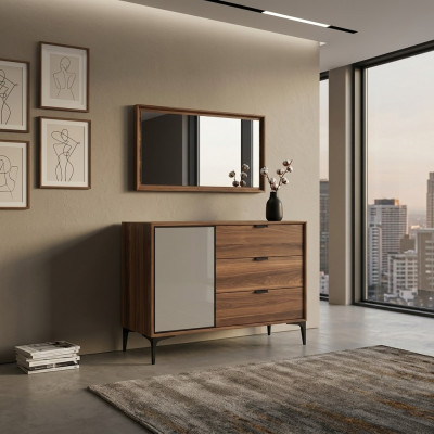 Modern Design Meubels Slaapkamer Bruin Dressoir met Spiegel Luxe
