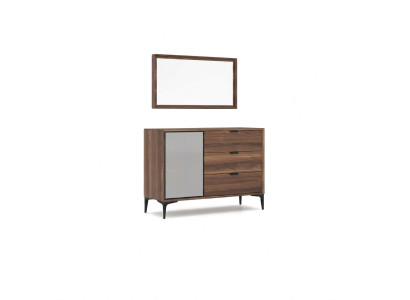 Modern Design Meubels Slaapkamer Bruin Dressoir met Spiegel Luxe
