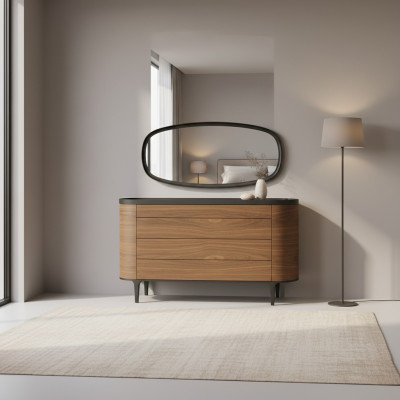 Dressoir met spiegelontwerp Luxe kast Moderne stijl Slaapkamermeubels Nieuw