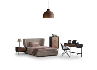 Design Compleet 4-delig Slaapkamer Bed Nachtkastje Modern Commode Nieuw