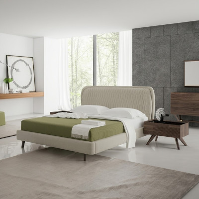 Slaapkamer set 5-delig Luxe tweepersoonsbed 2x nachtkastjes Luxe ladekast met spiegel