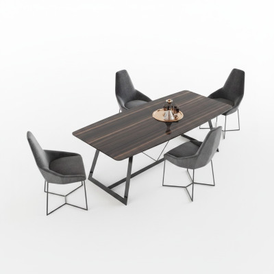 Luxe eettafel 4x stoelen eetkamer complete set Nieuw Meubels Modern Design 5-delig