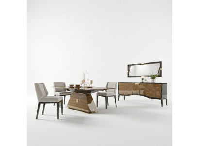 Luxe Moderne Meubels Eetkamer Eettafel Ontwerp 4x Stoelen Eethoek Dressoir