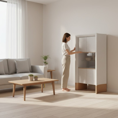 Luxe meubels vitrinekast design houten kast eetkamervitrines glas nieuw.
