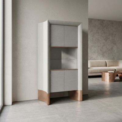 Luxe meubels vitrinekast design houten kast eetkamervitrines glas nieuw.