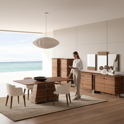 Luxe eetgroep compleet 10-delig eettafel design dressoir eetkamer 2x kast