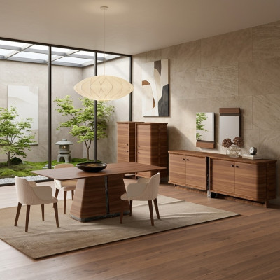 Luxe eetgroep compleet 10-delig eettafel design dressoir eetkamer 2x kast