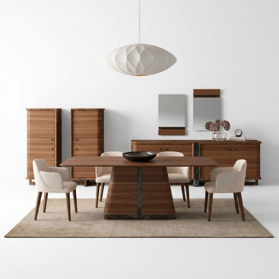 Luxe eetgroep compleet 10-delig eettafel design dressoir eetkamer 2x kast