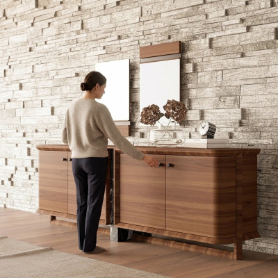 Luxe compleet dressoir met 2 spiegels Ontwerp houten kast Eetkamermeubelen