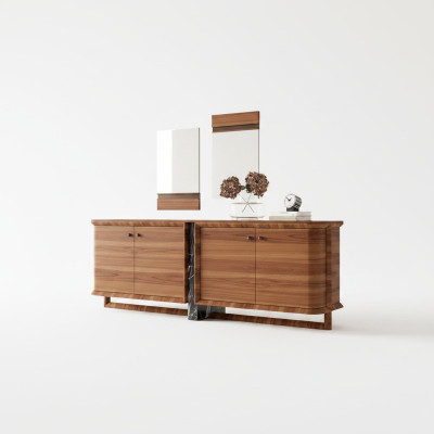 Luxe compleet dressoir met 2 spiegels Ontwerp houten kast Eetkamermeubelen