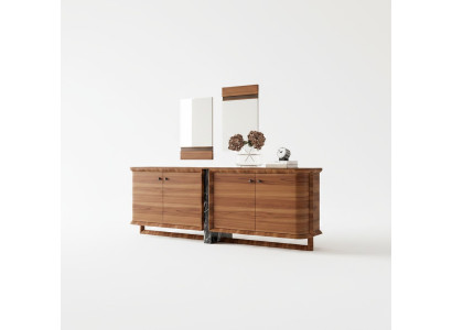 Luxe compleet dressoir met 2 spiegels Ontwerp houten kast Eetkamermeubelen