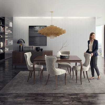Luxe eetkamerset 6-delig Nieuwe eettafel 4x stoelen Inrichting dressoir