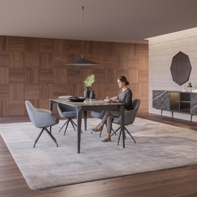 Luxe eetkamer compleet eettafel 4x stoelen inrichting dressoir met spiegel.