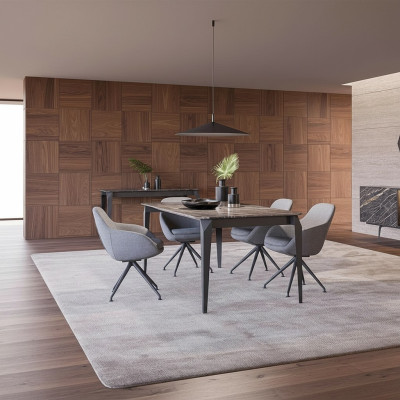 Luxe eetkamer compleet eettafel 4x stoelen inrichting dressoir met spiegel.