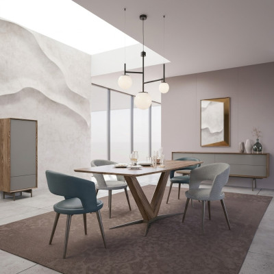 Eetkamer compleet 8-delig stoelenset Nieuwe eettafel Sideboard Designvitrine